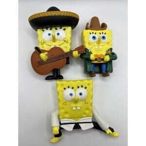 SPONGE BOB Lost In Time Movie Burger King Kids Club Figures Toys Set Lot Of 3